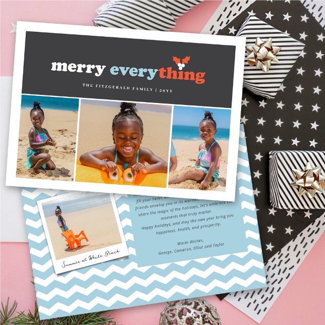 Mistletoes 3 Photo Merry All Färg blockerar Mistle Julkort (Skapare uppladdad)