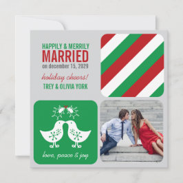 Mistletoes Kissing Chicks Mr. och Mrs. Photo Bröll Julkort