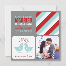 Mistletoes Kissing Chicks Mr. och Mrs. Photo Bröll Julkort