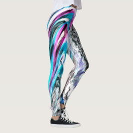 Misto de gradiente e chuviscado, ciano e rosa leggings