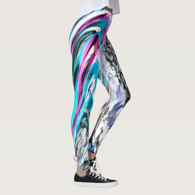 Misto de gradiente e chuviscado, ciano e rosa leggings (Höger)