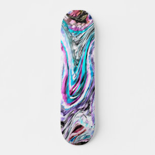 Misto de gradiente e chuviscado, ciano e rosa mini skateboard bräda 18,5 cm