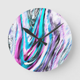 Misto de gradiente e chuviscado, ciano e rosa rund klocka