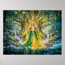 Mistress Beneath the World Tree Enchanted Fantasy Poster