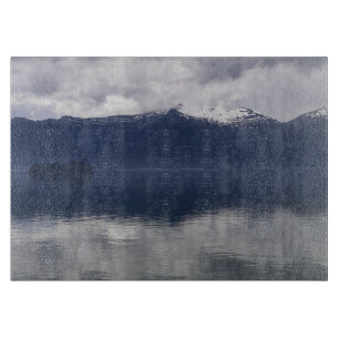 Misty Alaska Sea in Shades of Blue