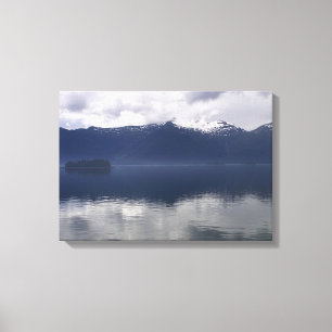 Misty Alaska Sea in Shades of Blue Canvastryck