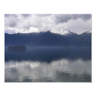 Misty Alaska Sea in Shades of Blue Fototryck