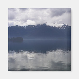 Misty Alaska Sea in Shades of Blue Magnet