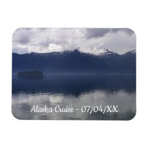 Misty Alaska Sea in Shades of Blue Magnet
