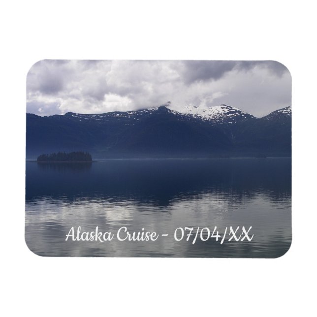 Misty Alaska Sea in Shades of Blue Magnet (Horisontell)