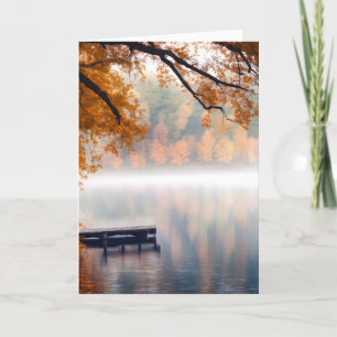Misty Autumn Sjö Sympathy Kort