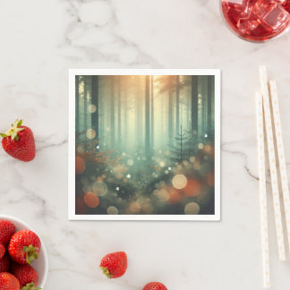 Misty Autumnal morse Forest Bokeh Découpage Pappersservett
