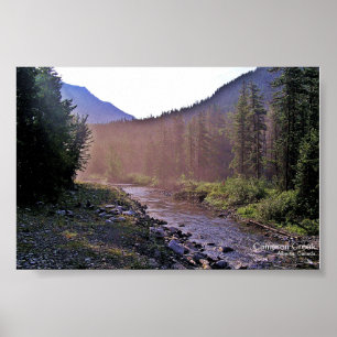 Misty Bäck Sunrise Glacier-Waterton Parker Poster