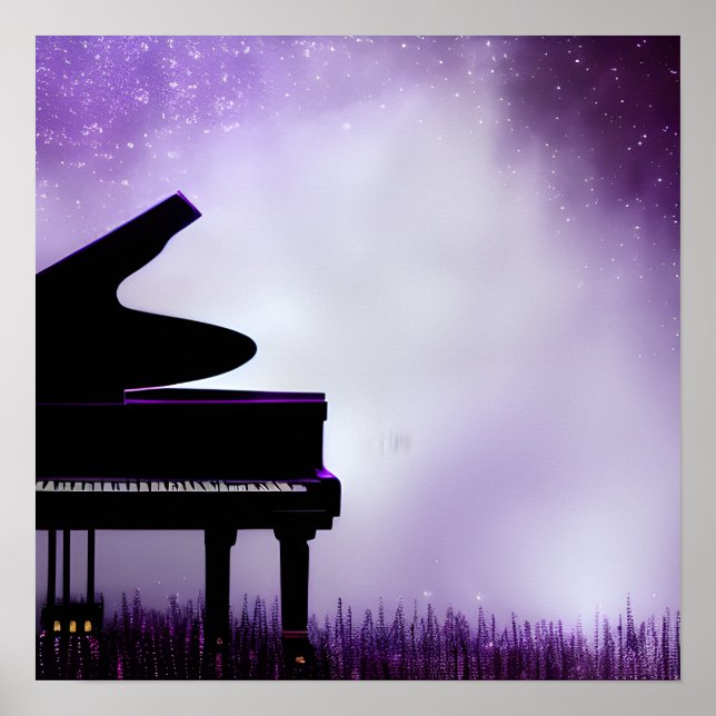 Misty Background Grand Piano Poster (Framsidan)