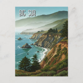 Misty Big Sur California Travel Vykort