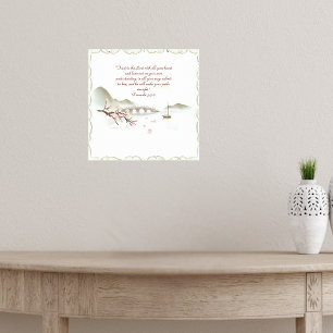 Misty Blossom Crossing Bibelvers Anpassningsbar Poster