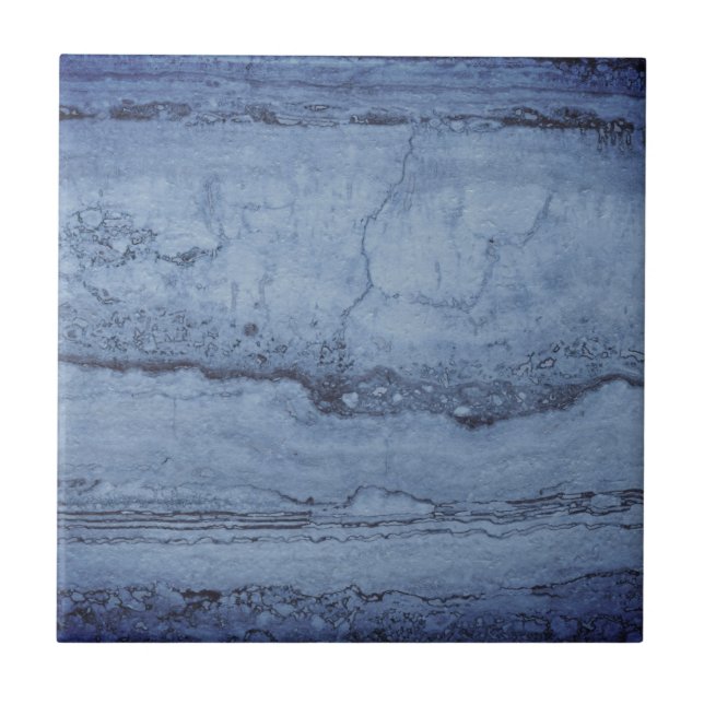 Misty Blue abstrakt Granite marble mönster Kakelplatta (Framsidan)