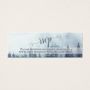 Misty Blue Mountains Bröllop OSA Online Card Litet Visitkort