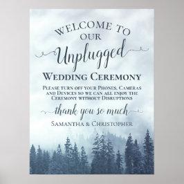 Misty Blue Mountains Unplugged Bröllop Ceremony Poster