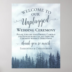 Misty Blue Mountains Unplugged Bröllop Ceremony Poster