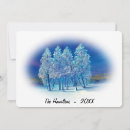 Misty Blue Spruce Träd Northern Ljus Painting