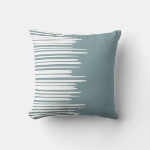 Misty Blue Uneven White Linjer Modern Dekorativ ku Kudde