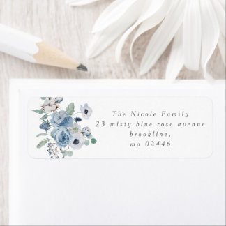 Misty Blues-Returetiketter Returadress Etikett