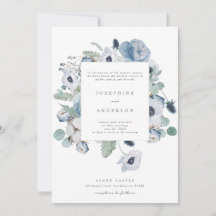 Misty Blues Wedding-inbjudan Inbjudningar