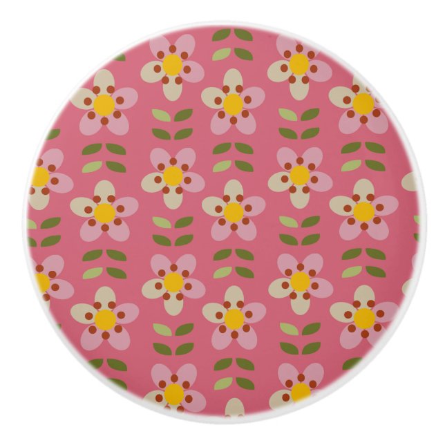 MISTY CHARM - Blommigt Ceramic Knob Knopp (Framsidan)