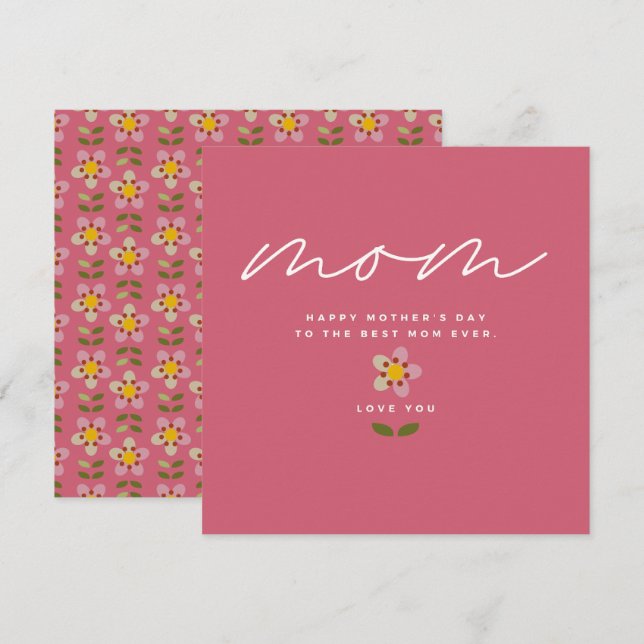 MISTY CHARM - Blommigt-inbjudningskort för Mors da Inbjudningar (Fram/baksida)