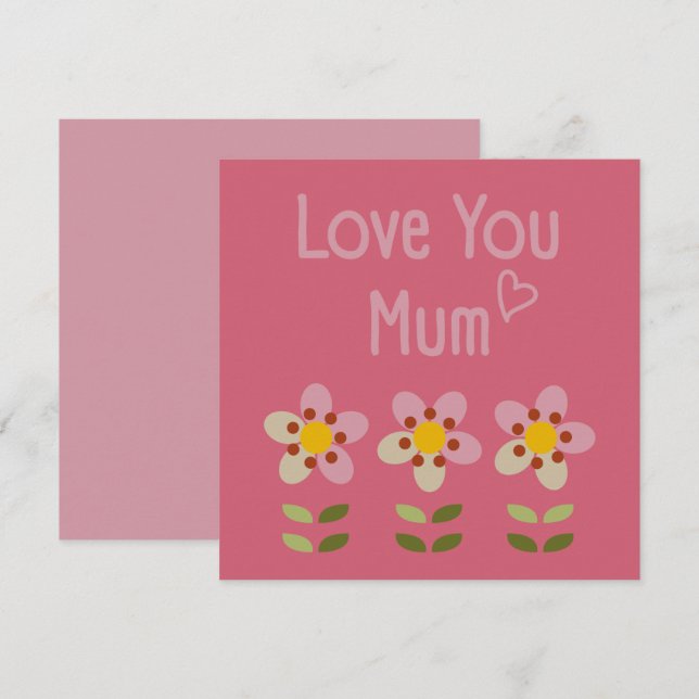 MISTY CHARM - Blommigt-inbjudningskort för Mors da Inbjudningar (Fram/baksida)