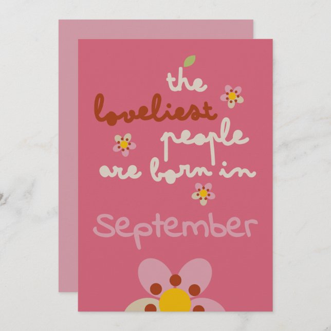 MISTY CHARM - Inbjudningskort för Blommigt på föde (Fram/baksida)