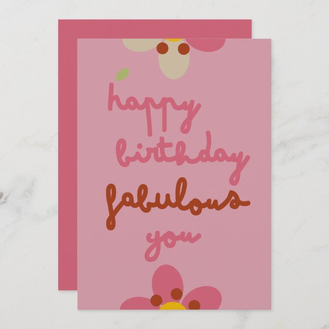 MISTY CHARM - Inbjudningskort för Blommigt på föde (Fram/baksida)