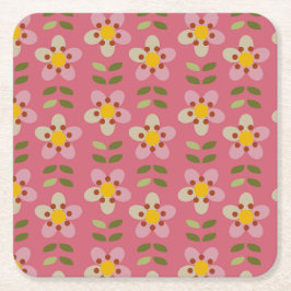 MISTY CHARM - Modernt blomstert papper coaster Underlägg Papper Kvadrat