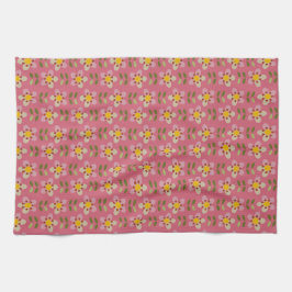Misty Charm - Rosa Dreamy Blommigt Tea Towel Kökshandduk