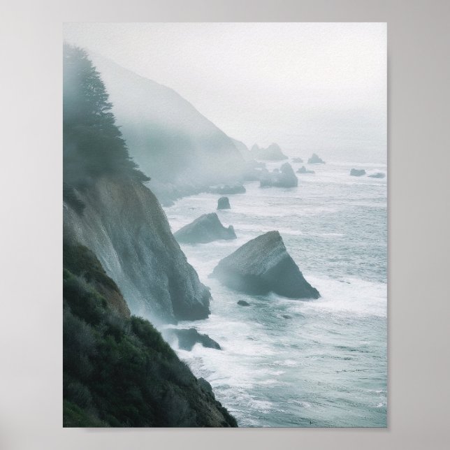 Misty Coastal Escape Skriv ut Poster (Framsidan)