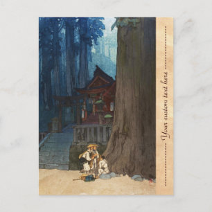 Misty day in Nikko Hiroshi Yoshida woodblock art Vykort