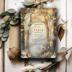 Misty Enchanted Forest Wedding-inbjudan Inbjudningar