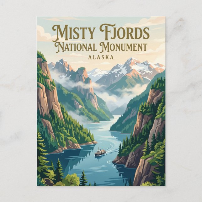 Misty Fjords National Monument Alaska Vykort (Framsida)
