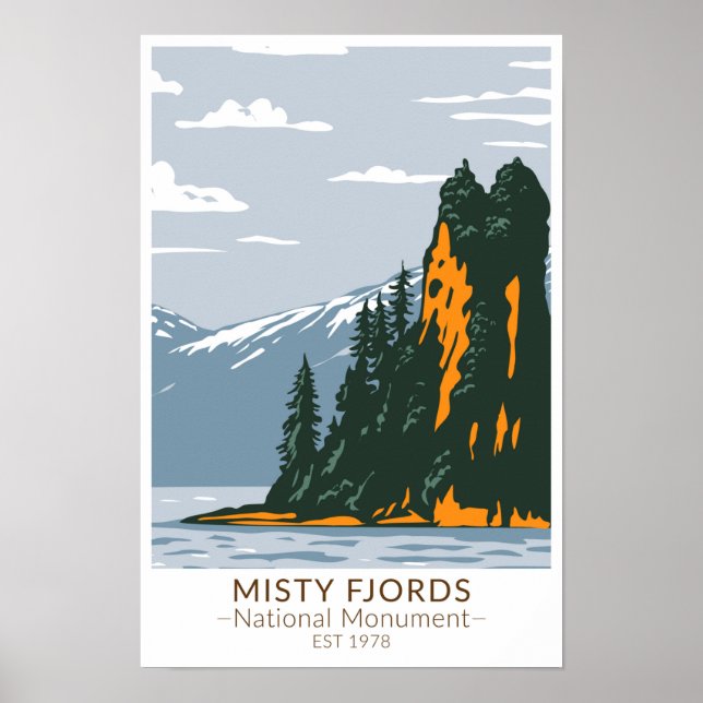 Misty Fjords National Monument Nya Eddystone Poster (Framsidan)