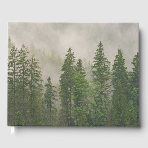Misty Foggy Forest Träd Gästböcker