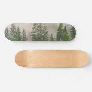 Misty Foggy Forest Träd Mini Skateboard Bräda 18,5 Cm