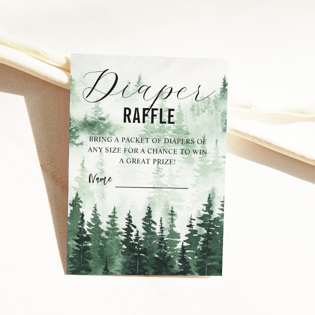 Misty Forest Baby Shower Diaper Raffle Tilläggskort (Skapare uppladdad)