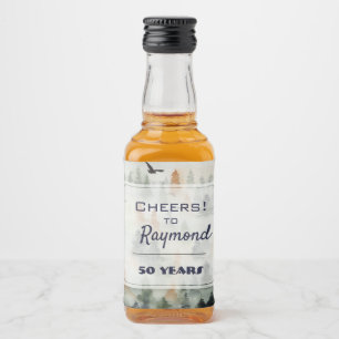 Misty Forest Birthday Mini Spritflaskor Etikett