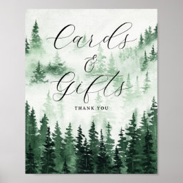 Misty Forest Crads and Gifts Sign Poster