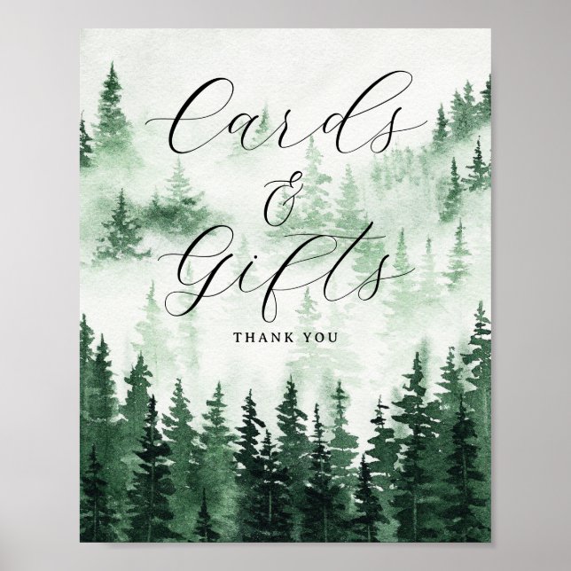 Misty Forest Crads and Gifts Sign Poster (Framsidan)