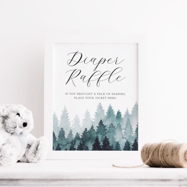 Misty Forest Diaper Raffle Sign Poster (Skapare uppladdad)