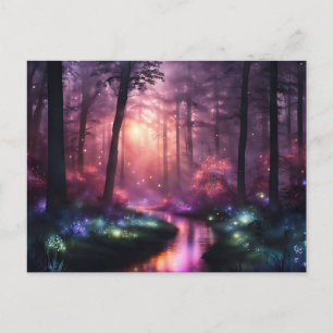 Misty Forest Firefly Ljus Vykort