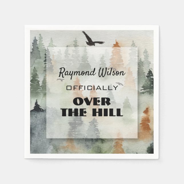 Misty Forest Masculine Födelsedagsfest Napkins Pappersservett (Framsidan)