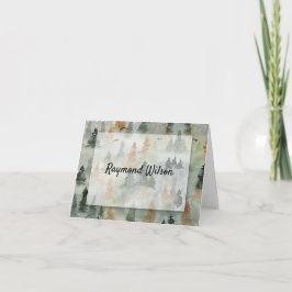 Misty Forest Masculine Folded Tackkort